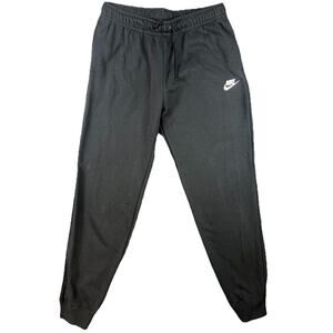 Nike Black Jogger Sweatpants Men’s Medium Swoosh Logo Athletic Lounge